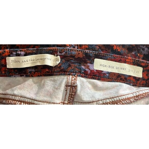 New ANTHROPOLOGIE Pilcro Letterpress Floral Skinny Corduroy Jeans Pants - Picture 9 of 10